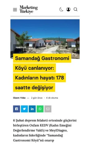Marketing Türkiye / Samandağ Gastronomi Köyü canlanıyor: Kadınların hayatı 178 saatte değişiyor