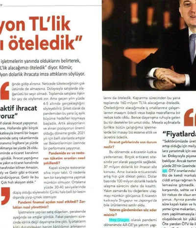 Ekonomist Dergisi / 160 milyon TL'lik alacağımızı öteledik