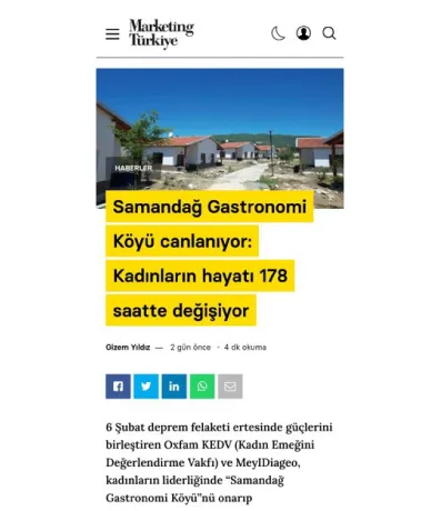 Marketing Türkiye / Samandağ Gastronomi Köyü canlanıyor: Kadınların hayatı 178 saatte değişiyor
